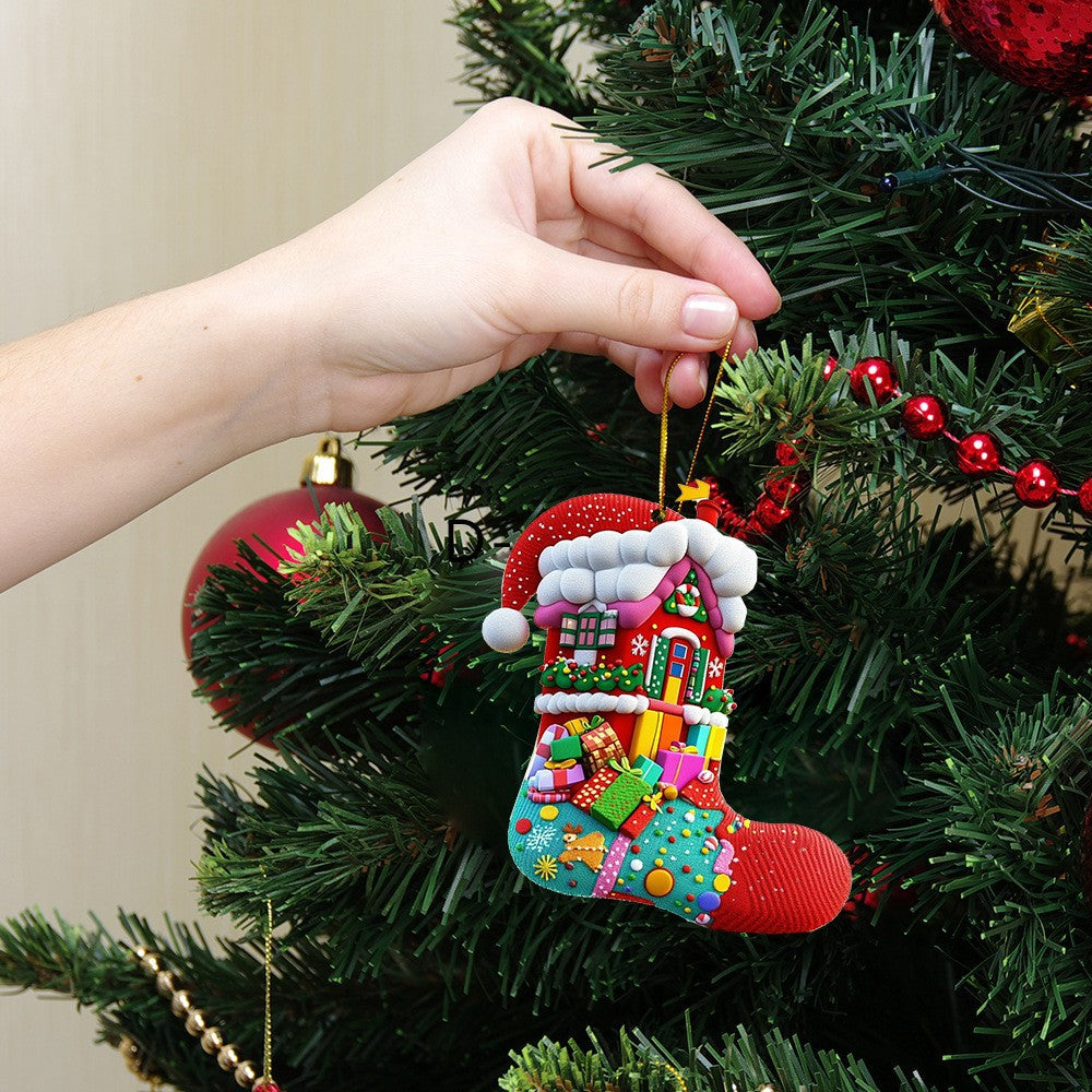 Wholesale Christmas Stocking Series Acrylic Ornaments